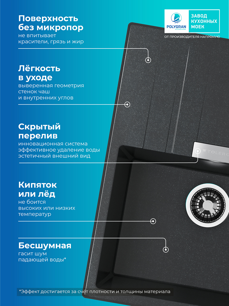 Мойка для кухни Polygran Loft-650 "Космос"