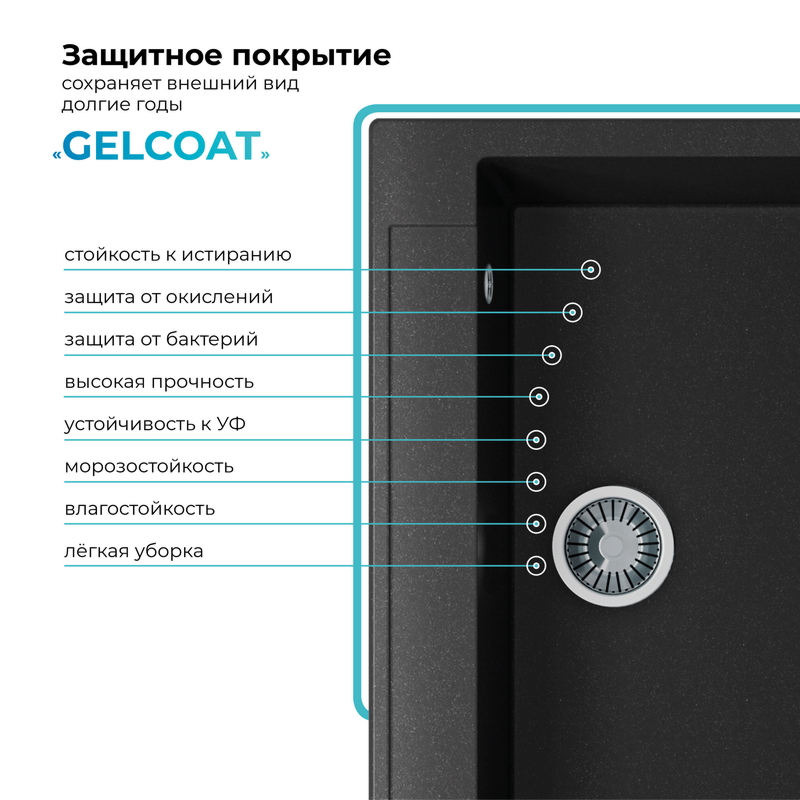 Кухонная мойка Polygran Argo-760 "Чёрный"