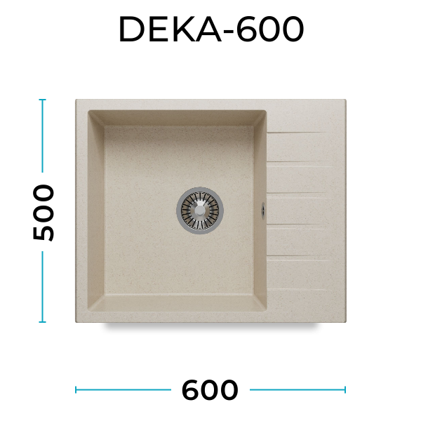 Кухонная мойка Polygran Deka-600 "Кремовый"