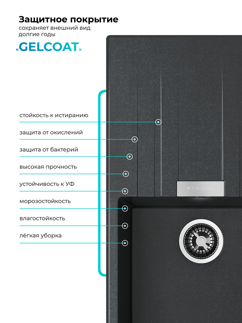 Мойка для кухни Polygran Loft-750 "Космос"