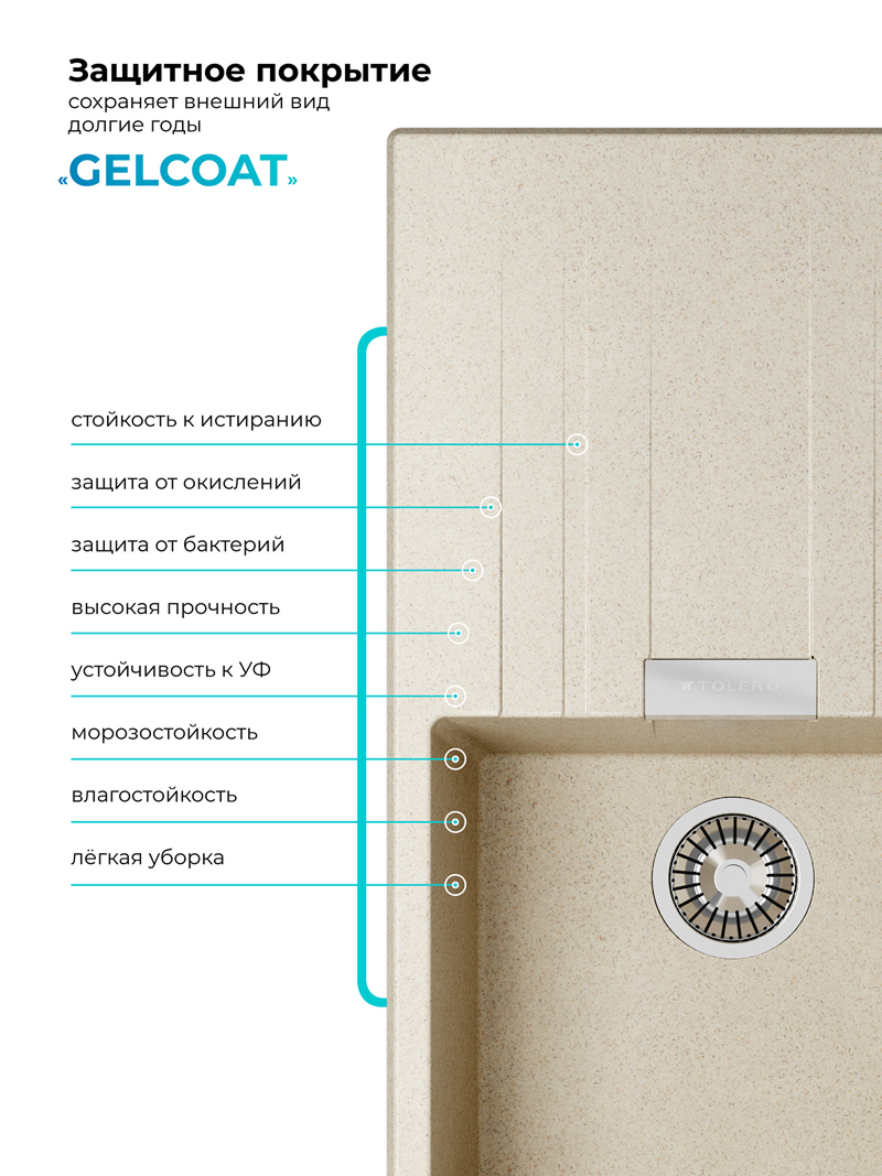 Мойка для кухни Polygran Loft-750 "Опал"