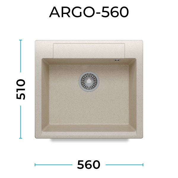 Кухонная мойка Polygran Argo-560 "Кремовый"
