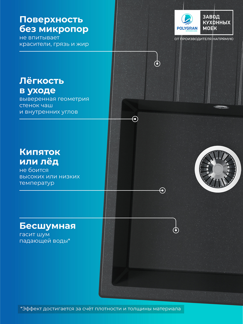 Кухонная мойка Polygran Deka-700 "Космос"