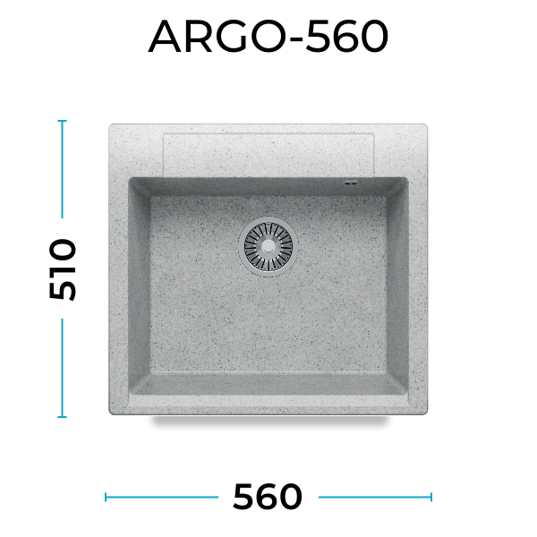 Кухонная мойка Polygran Argo-560 "Светло-серый"