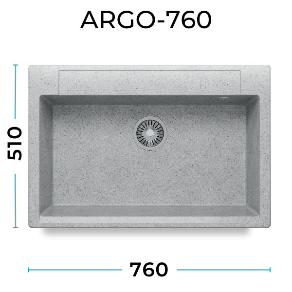 Кухонная мойка Polygran Argo-760 "Светло-Серый"