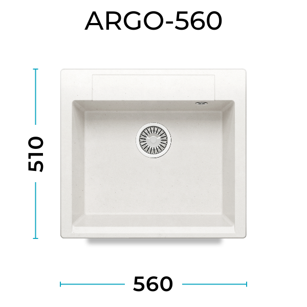 Кухонная мойка Polygran Argo-560 "Белый Хлопок"