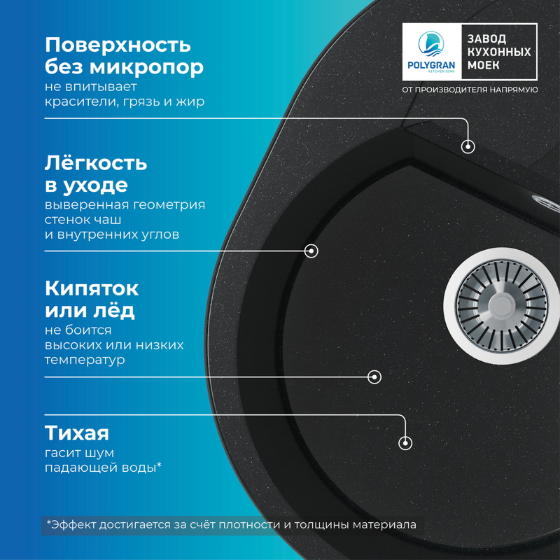 Кухонная мойка Polygran Atol-620 "Космос"