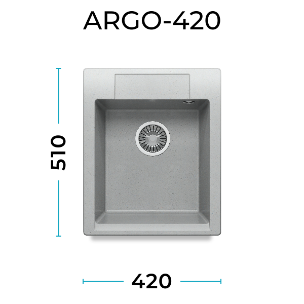 Кухонная мойка Polygran Argo-420 "Серый"