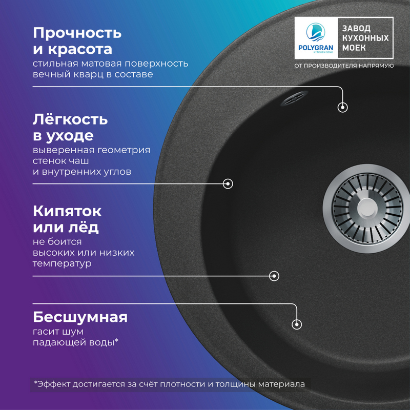 Кухонная мойка Tolero Classic R-108 "Уголь"