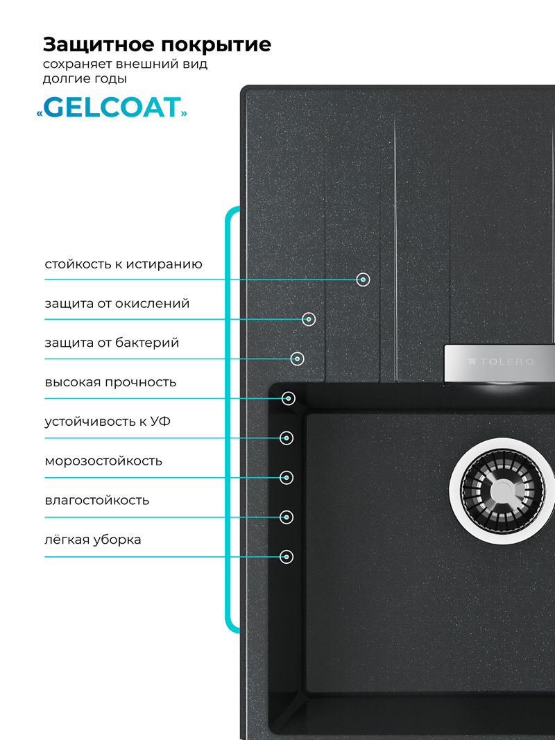 Мойка для кухни Polygran Loft-650 "Космос"