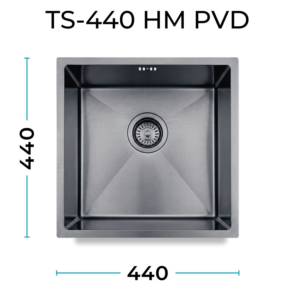 Кухонная мойка Polygran TS-440 HM PVD Оружейная сталь
